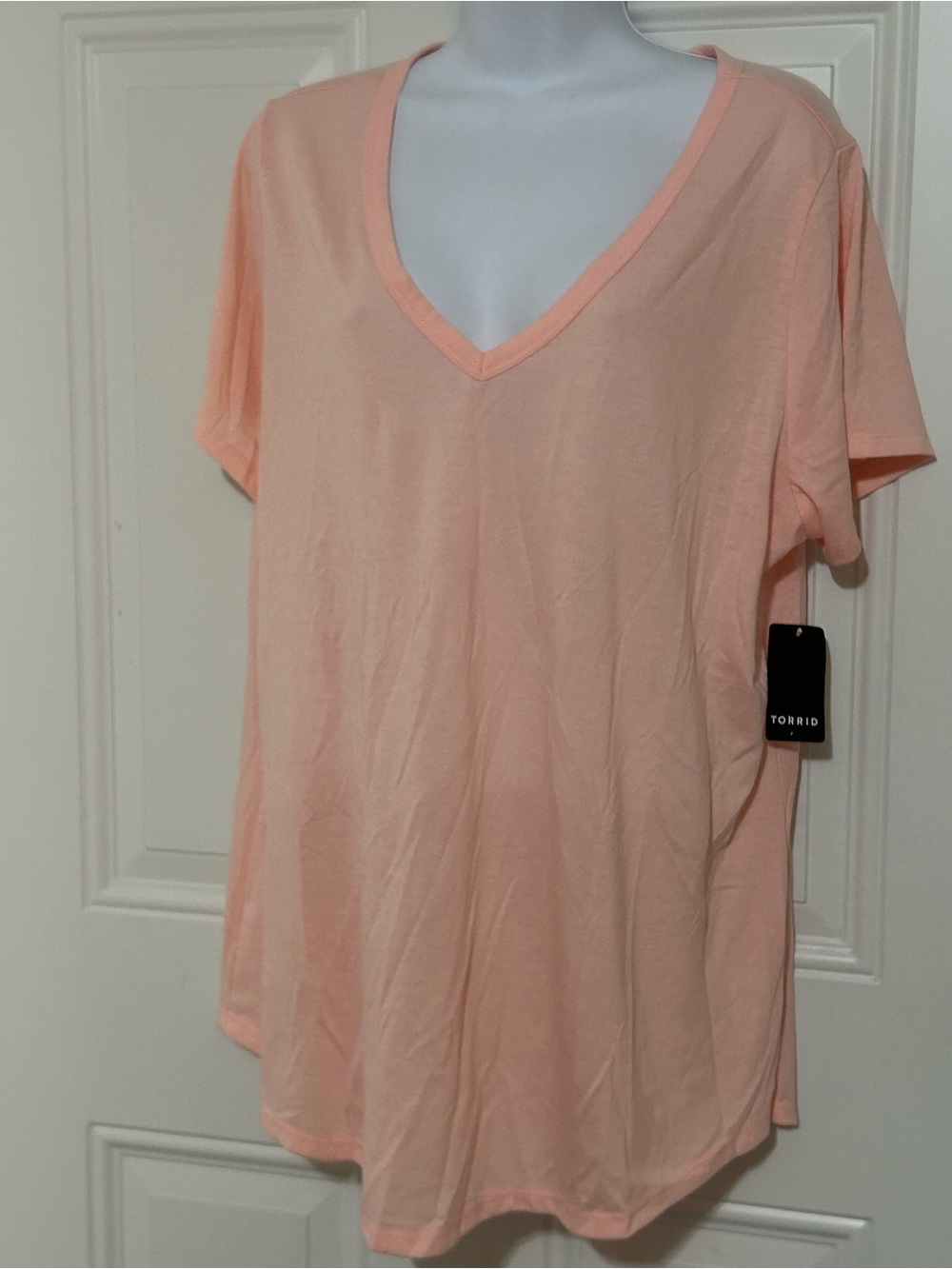 torrid Soft Peach V-Neck Short Sleeve Tee